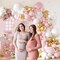 136pcs Pink and White Gold Balloon Arch Garland Kit with Pink White Metallic Gold Balloons for Birthday Bridal Baby Shower Decorations